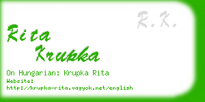 rita krupka business card